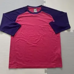 Nike Dri-FIT ピンク/ネイビー　七分袖ランニングウェア