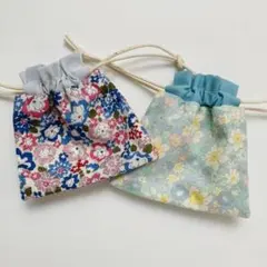 【M054】ミニ巾着2点セット　ハンドメイド　小物入れ　ミニポーチ