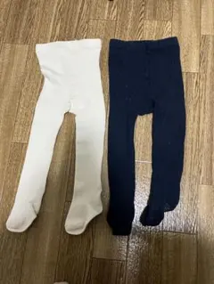 ベビータイツ アイボリー ネイビー 85cm