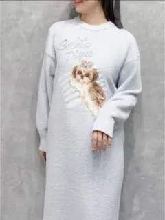 【新品未使用】ジェラートピケ♡シーズージャガードワンピース ブルー