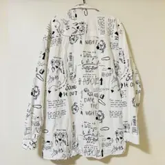 ZARA グラフィックプリントオーバーサイズ長袖シャツ Mサイズ ザラ 総柄のサムネイル
