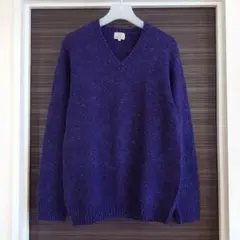 GREEN LABEL RELAXING Vネック ネップ ニット ネイビー Lのサムネイル