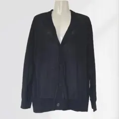 GU シアーニットカーディガン　長袖　ブラック　春夏　L