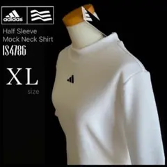 アディダス ゴルフ モックネック レディースXL LL ハーフスリーブ シャツ