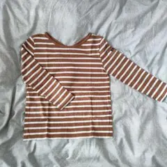 Le minor　ボーダートップス　茶×白