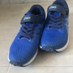 asics キッズシューズ 青 ベルクロ