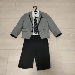 フォーマルスーツ 110cm 白黒チェック 千鳥柄