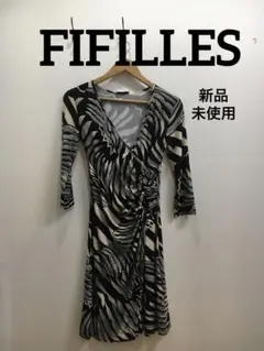 【FIFILLES】タグ付き　長袖ワンピース　七分袖　M