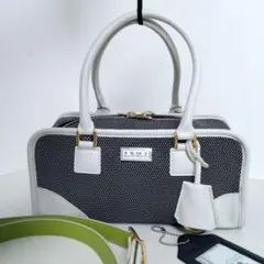 ADMJ ミニボストン 2way ショルダーバッグ レザー ハンドバッグ ドットのサムネイル