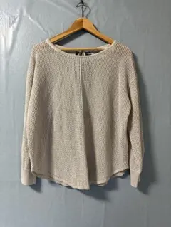 GU 透編みメッシュバックリボンセーター