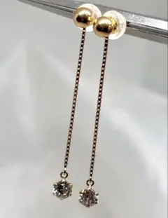 できる大人女子★3wayK18ダイヤモンドピアス，18金ダイヤピアス18金ピアス