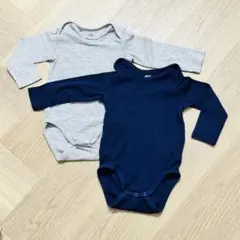 H&M美品♡オーガニックコットン ボディスーツ長袖ロンパース肌着2枚セット75