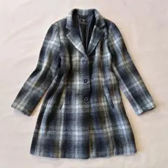 コート チェック柄 チェスターコート モノトーン M