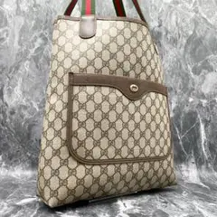 ✨美品✨GUCCI シェリーライン GG トートバッグ レザー ブラウン ロゴ