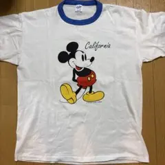 90s usa製 ディズニー ミッキー リンガー Tシャツ