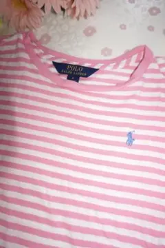 POLO RALPH LAUREN ピンクストライプTシャツ 6サイズ(120)