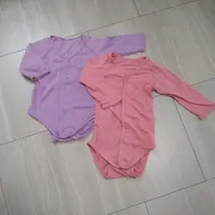 紫　ピンク　ロンパース 2枚セット