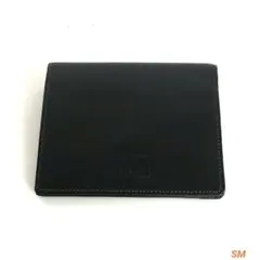 UPrenoma ユーピーレノマ 二つ折り財布 黒 ブラックレザー 型押し ロゴのサムネイル