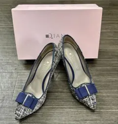 DIANA⭐︎パンプス⭐︎ハイヒール⭐︎ネイビー系⭐︎ツイード23.5
