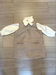 cottoli ツイードワンピース シャツセット　95cm