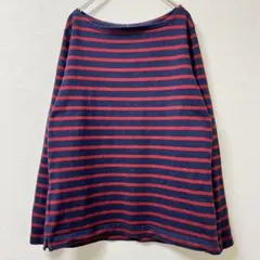 無印良品 ボーダー 長袖Tシャツ M 綿100%