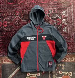 USA古着 NBA シカゴ ブルズ フルジップ パーカー ダークグレー M