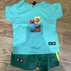 adidas ミントグリーン Tシャツ＆ショートパンツセット J/70