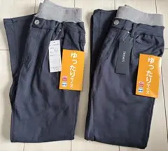 新品　150cm 男の子 裏起毛ロングパンツ　ゆったり　2本セット ネイビー