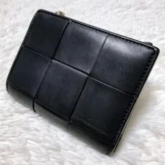 ボッテガヴェネタ 二つ折り財布 カセット スモール マキシイントレチャート 本革
