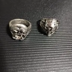 メンズノーブランド シルバースカルリング2点