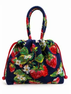 【美品】FEILER ハンドバッグ ストロベリー柄 シェニール織のサムネイル