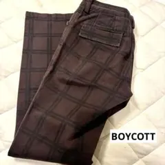 BOYCOTT ボイコット チェック スラックス ブーツカット 日本製のサムネイル