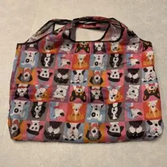 犬猫イラスト エコバッグ 大容量