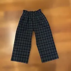 GU チェック柄ロングパンツ 130cm
