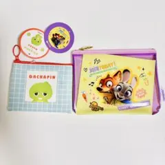 ミニポーチ　ガチャピン　ズートピア