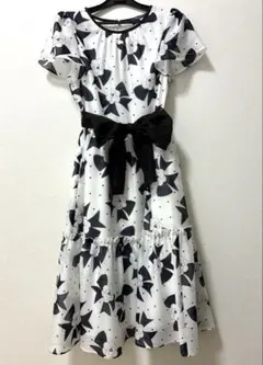 エムズグレィシー♥カメリアリボンモチーフ、シフォンワンピース40
