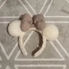 アイボリー耳付きカチューシャ