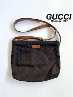 GUCCI GG PATTERN NYLON SHOULDER BAG.