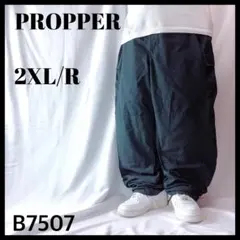 極太 人気 PROPPER カーゴパンツ 黒 ブラック 2XL/R ビッグサイズ
