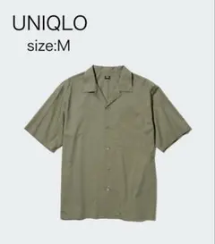 UNIQLO 半袖シャツ Mサイズ オリーブ　カーキ　グリーン　男女兼用可能