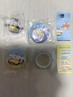 くら寿司　シナモロール 缶バッジ・マスキングテープ　フィギュアセット