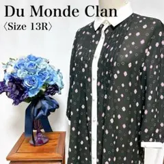 レトロ古着 日本製 花柄シースルー チュニックブラウス 13R