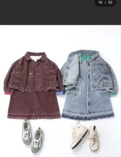 breeze デニムジャンスカ　ジャケットセット　スカート　デニム　サロペット