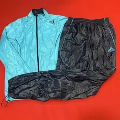 adidas ランニングウェア上下セット ライトブルー×ブラック　サイズLのサムネイル
