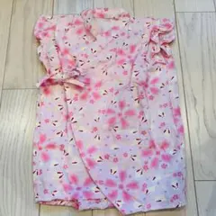 【美品】 西松屋 ベビー 甚平 ロンパース うさぎ柄 80 花火大会 夏祭り