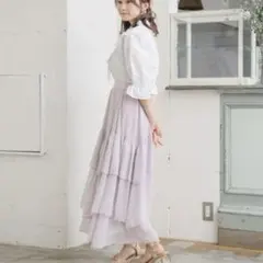 エムズエキサイト　ティアードスカート ピンク