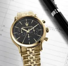 【希少品】Maserati ブラック×ゴールド 美品付属品完備