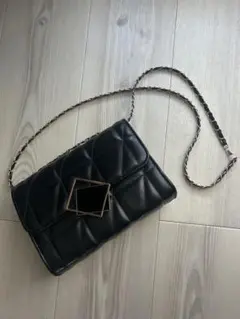 ブラックキルティングショルダーバッグ