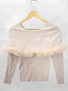 ノエラ Noela ファー トリム カラー ニット FREE ベージュ