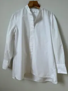 ユニクロ +J バンドカラーシャツ 白 長袖 XL